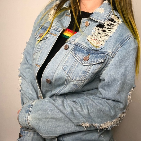 Distressed Denim Jacket - Picture 5 of 7